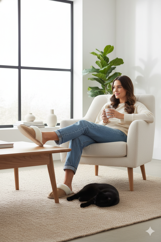 Women's Fluffy Fur Faux Suede Trim Slipper Mules