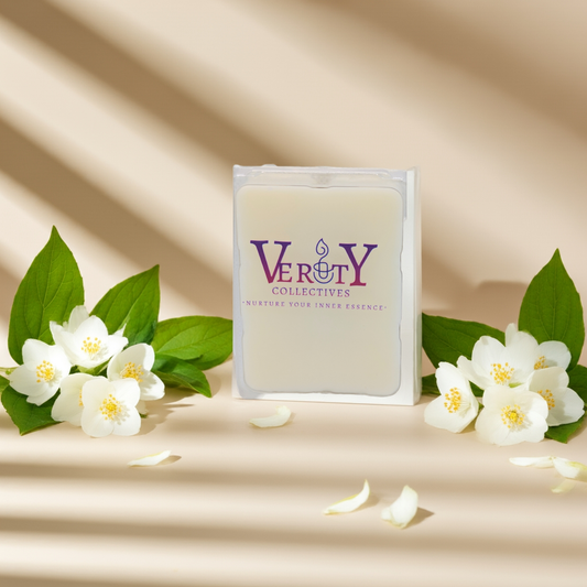 Verity Collectives wax melt cubes against a cream colored wall