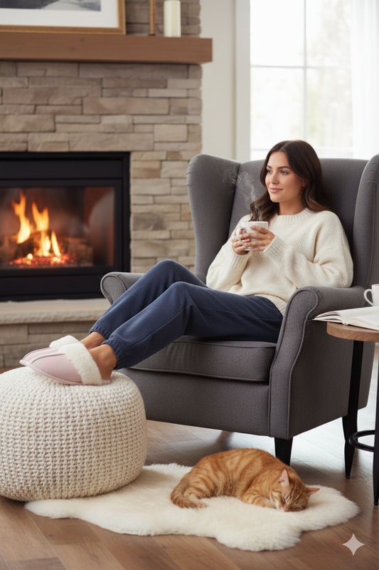 Women's Fluffy Fur Faux Suede Trim Slipper Mules