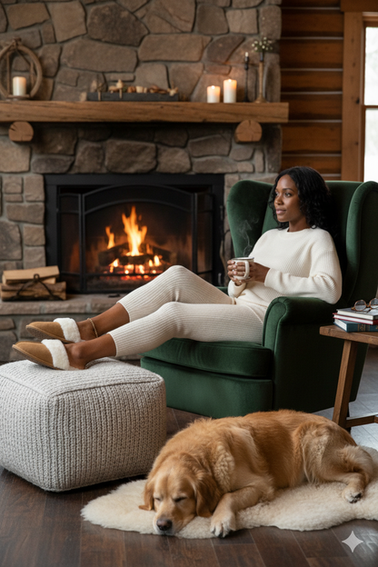 Women's Fluffy Fur Faux Suede Trim Slipper Mules