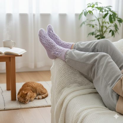 Plush Hemp-Knit Socks for Cozy Fall & Winter