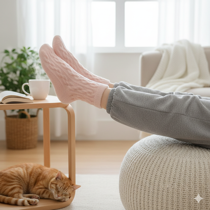 Plush Hemp-Knit Socks for Cozy Fall & Winter