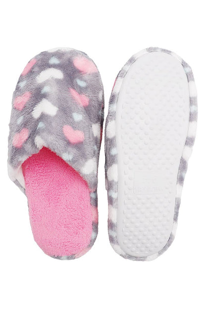 Sweet Comfort: Itty Bitty Hearts Fuzzy Sherpa Lounge Slippers