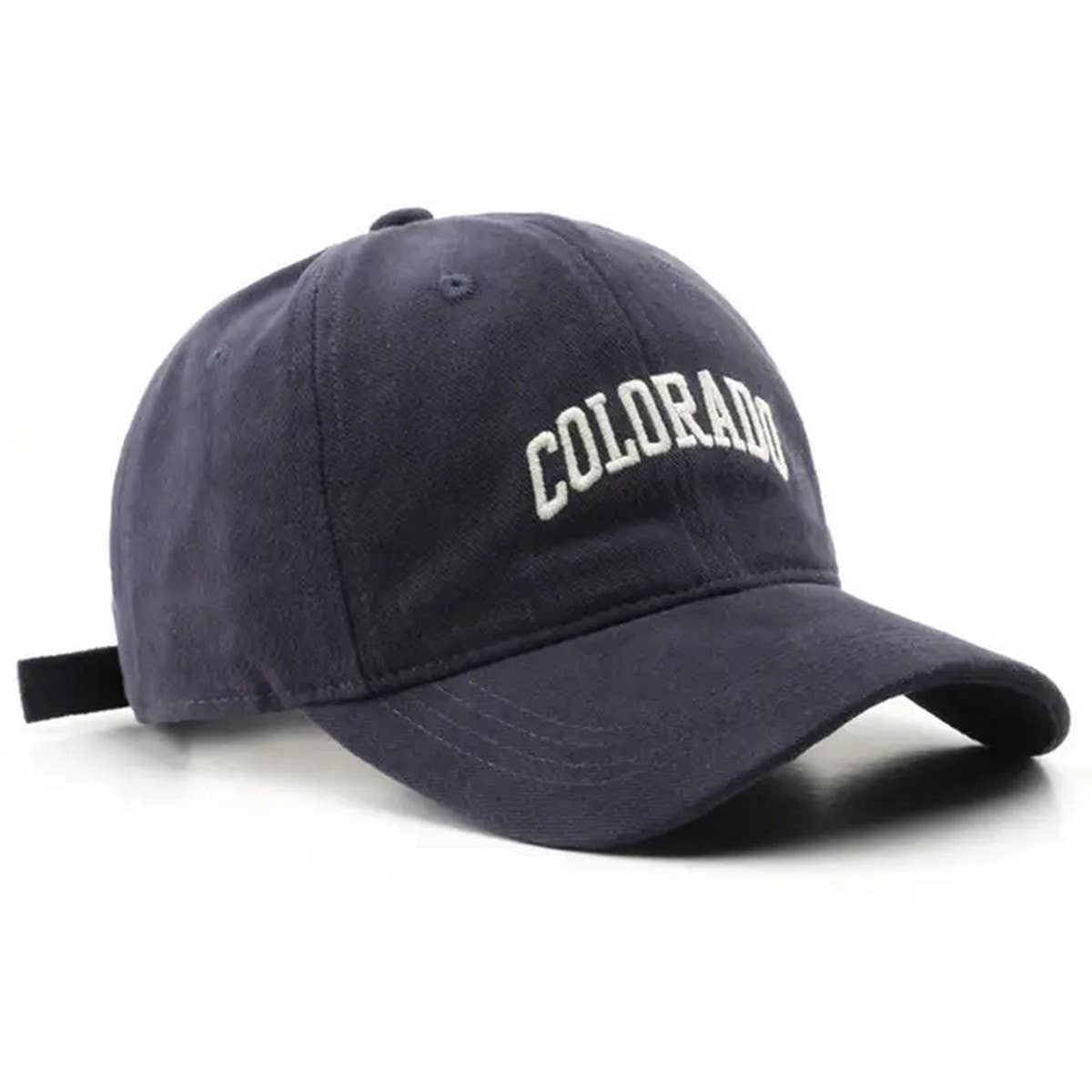 Navy blue cap with 'Colorado' text on a white background