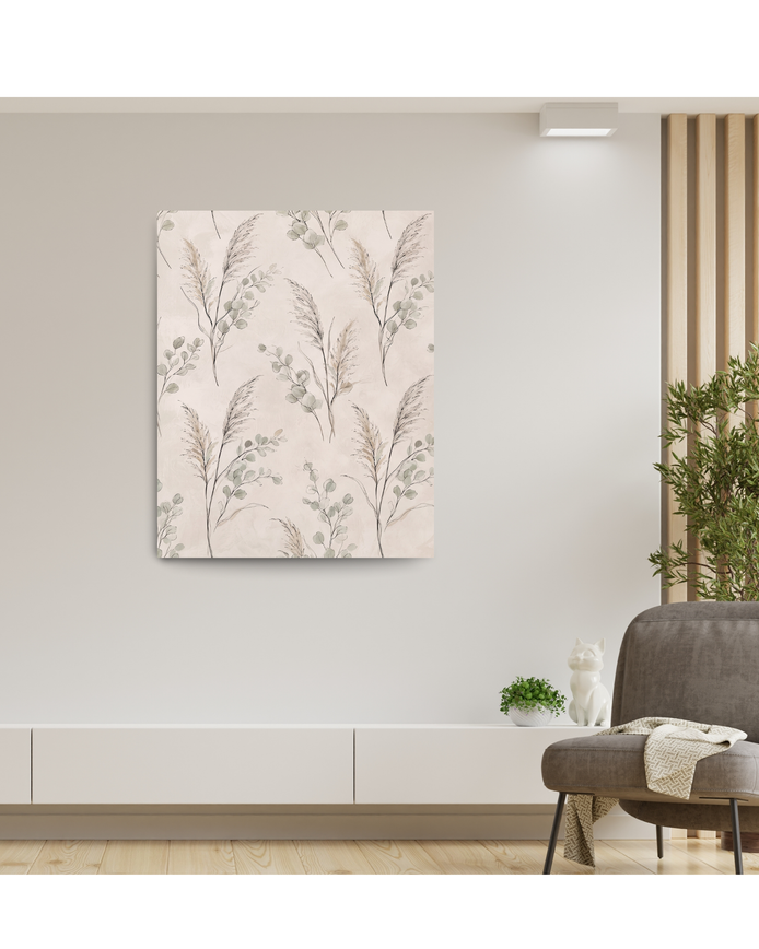 Botanical Pampas Grass Wall Art for Calm, Peaceful Decor