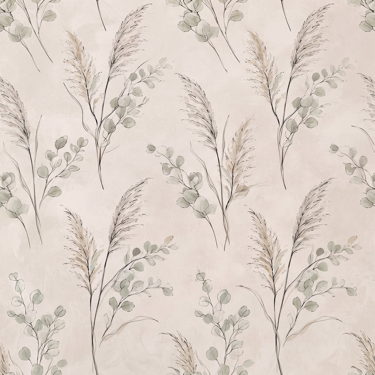 Botanical Pampas Grass Wall Art for Calm, Peaceful Decor
