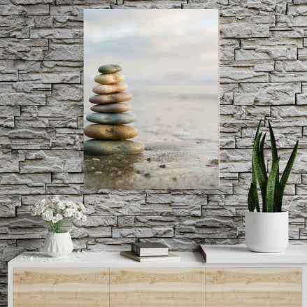 Still Balance Zen Stacked Stones Wall Art Canvas