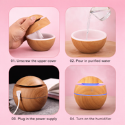 Compact wood aroma oil diffuser for home office and meditation