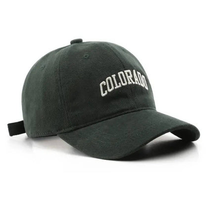 Dark green cap with 'Colorado' text on a white background