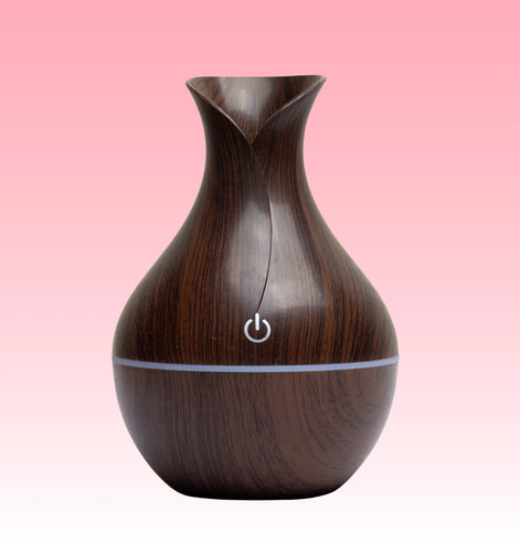 Dark wood ultrasonic aroma oil diffuser and cool mist humidifier for home