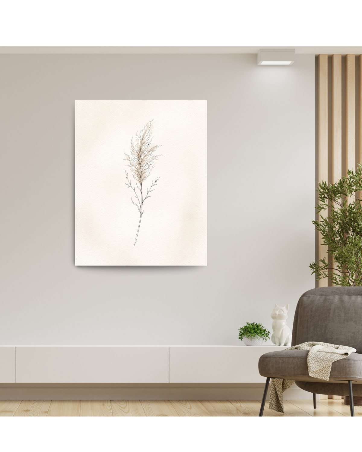 Eucalyptus Line Art Print for Minimalist Calm Decor