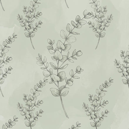 Sage Green Eucalyptus Botanical Wall Art Print for Calm Spaces