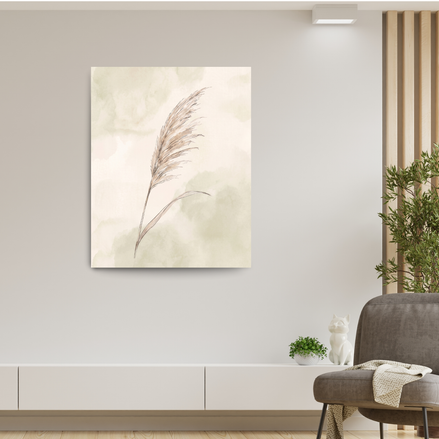 Minimalist Pampas Grass Wall Art  w/Sage Green Watercolor Botanical Print