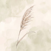 Minimalist Pampas Grass Wall Art | Sage Green Watercolor Botanical Print