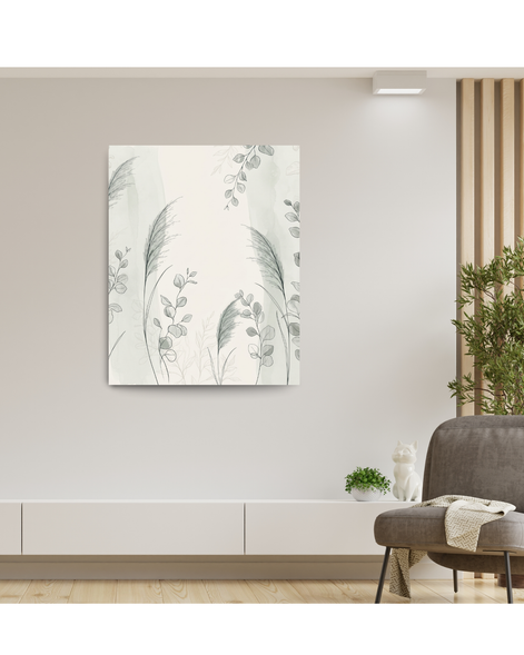 Grass & Eucalyptus Scene Print for Calm Spaces