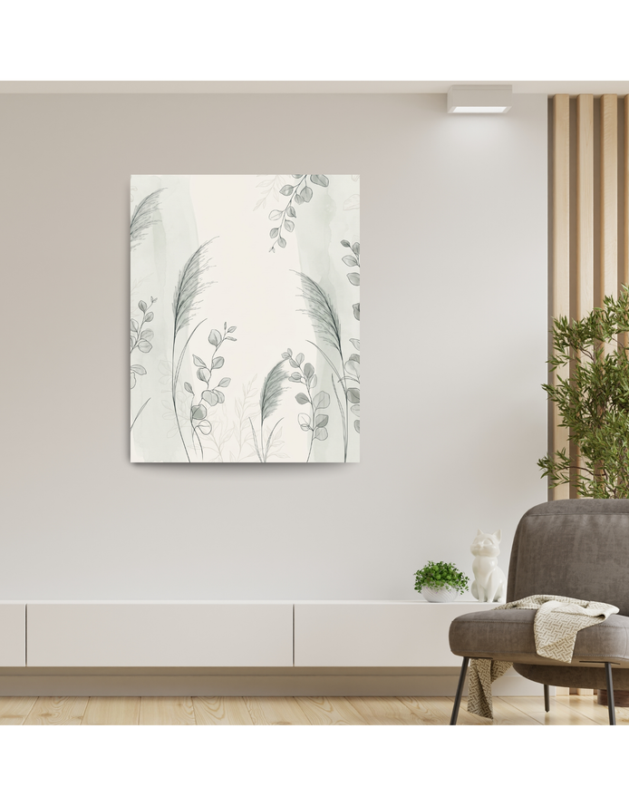 Grass & Eucalyptus Scene Print for Calm Spaces