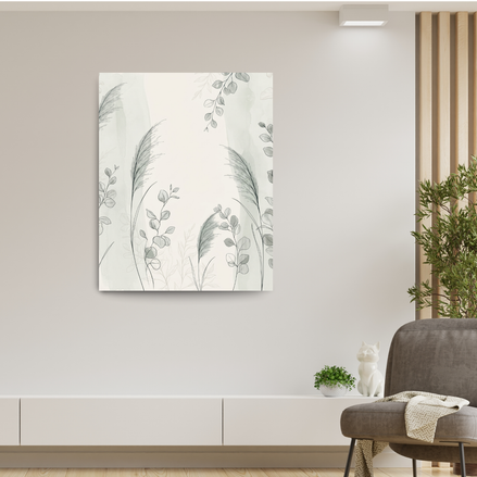 Grass & Eucalyptus Scene Print for Calm Spaces