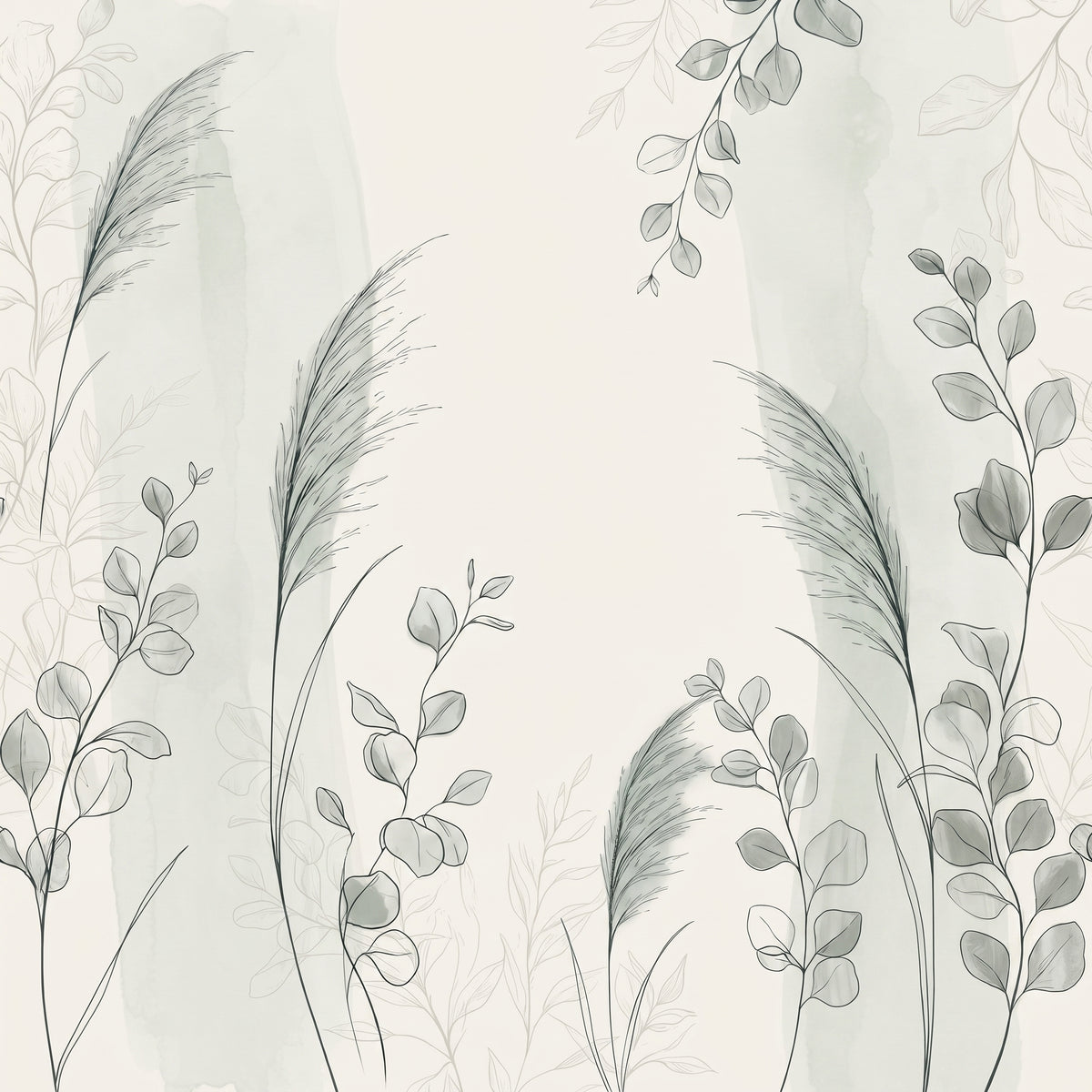 Grass & Eucalyptus Scene Print for Calm Spaces