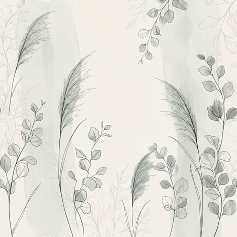 Grass & Eucalyptus Scene Print for Calm Spaces