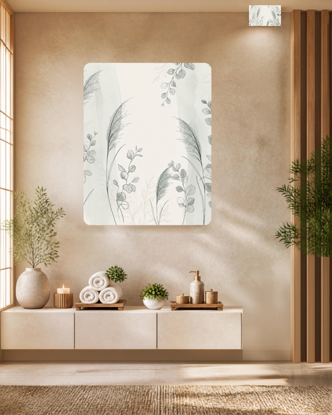 Grass & Eucalyptus Scene Print for Calm Spaces