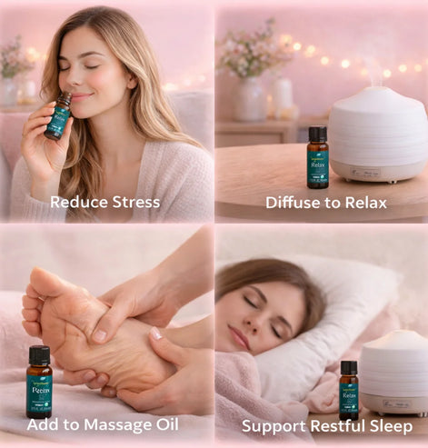 Organic aromatherapy oils for sleep stress relief and relaxation
