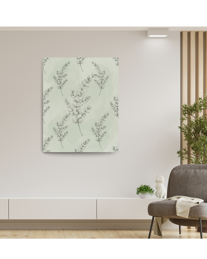 Sage Green Eucalyptus Botanical Wall Art Print for Calm Spaces