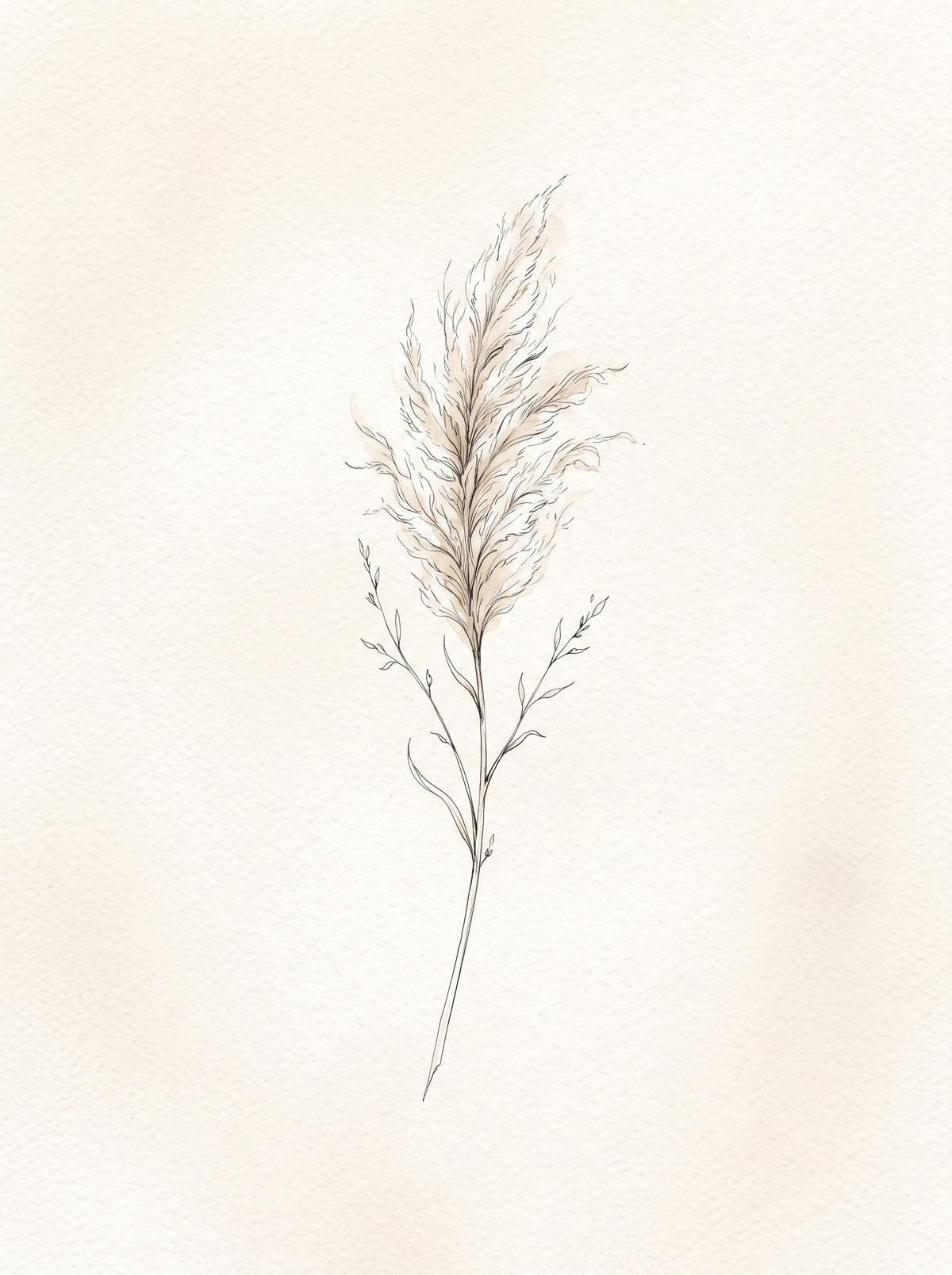 Eucalyptus Line Art Print for Minimalist Calm Decor