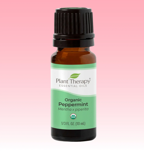 Peppermint organic essential oil for diffuser focus and refreshing aromatherapy