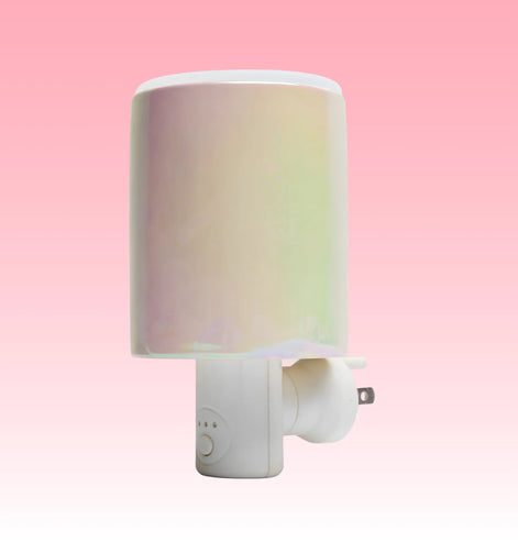 Pink iridescent wall plug in wax warmer with timer electric outlet wax melt warmer