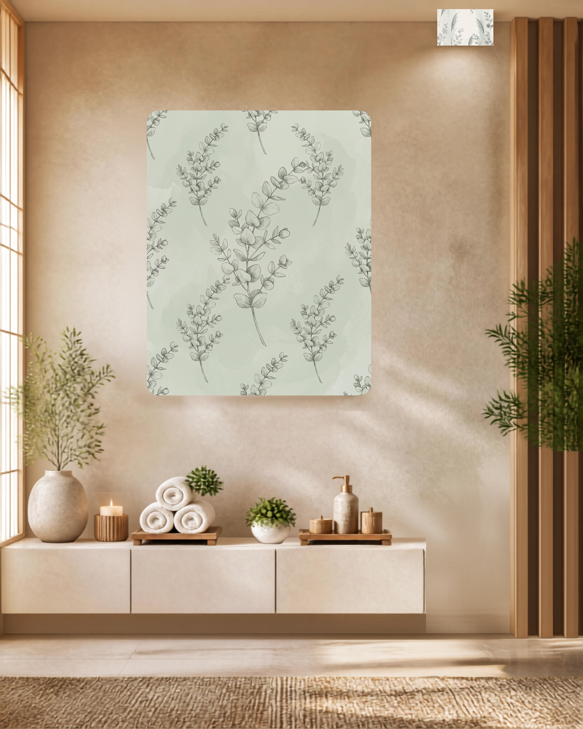 Sage Stem Eucalyptus Botanical Wall Art Print