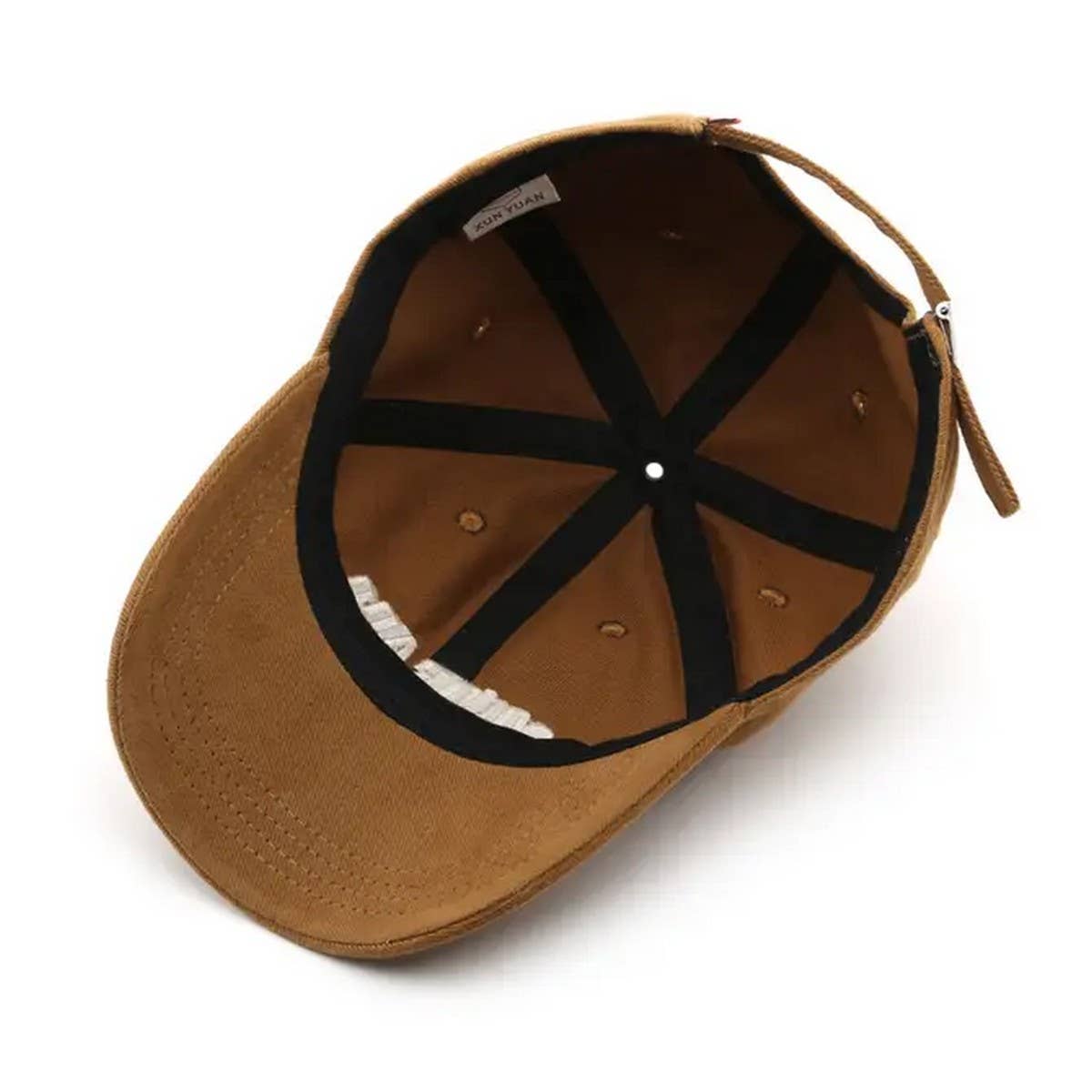 Brown cap with black interior on a white background