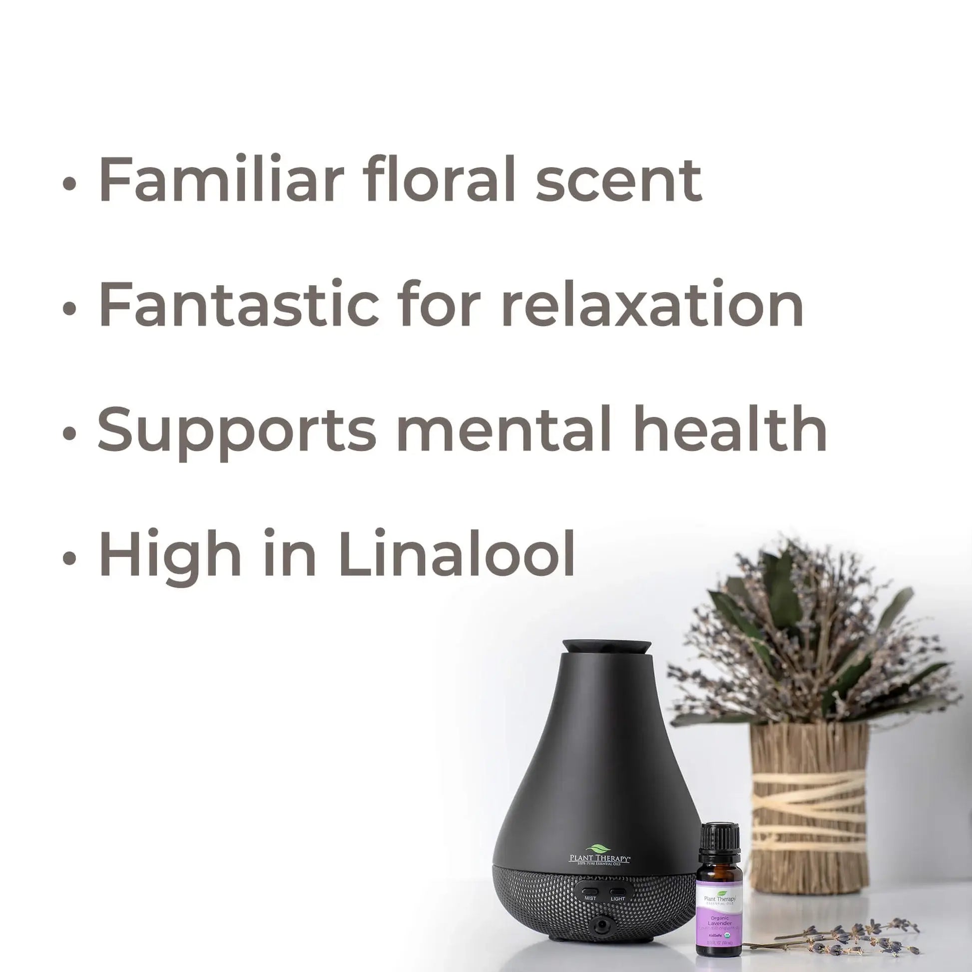 bullet list of benefits of organic lavender oil