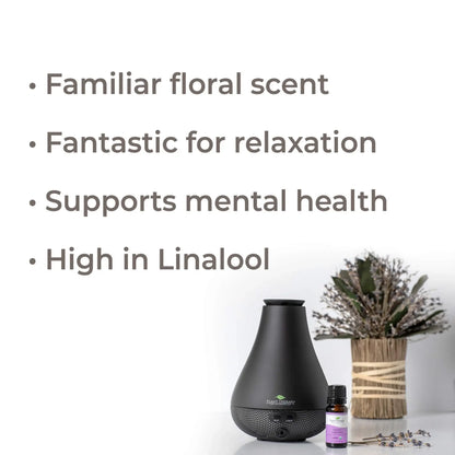 bullet list of benefits of organic lavender oil