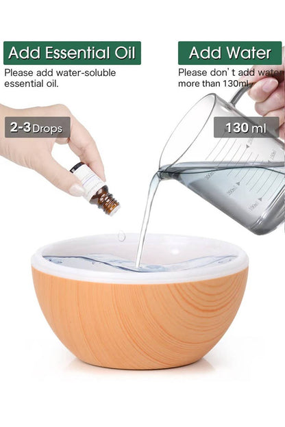 picture of how to add essential oil and water to the humidifier