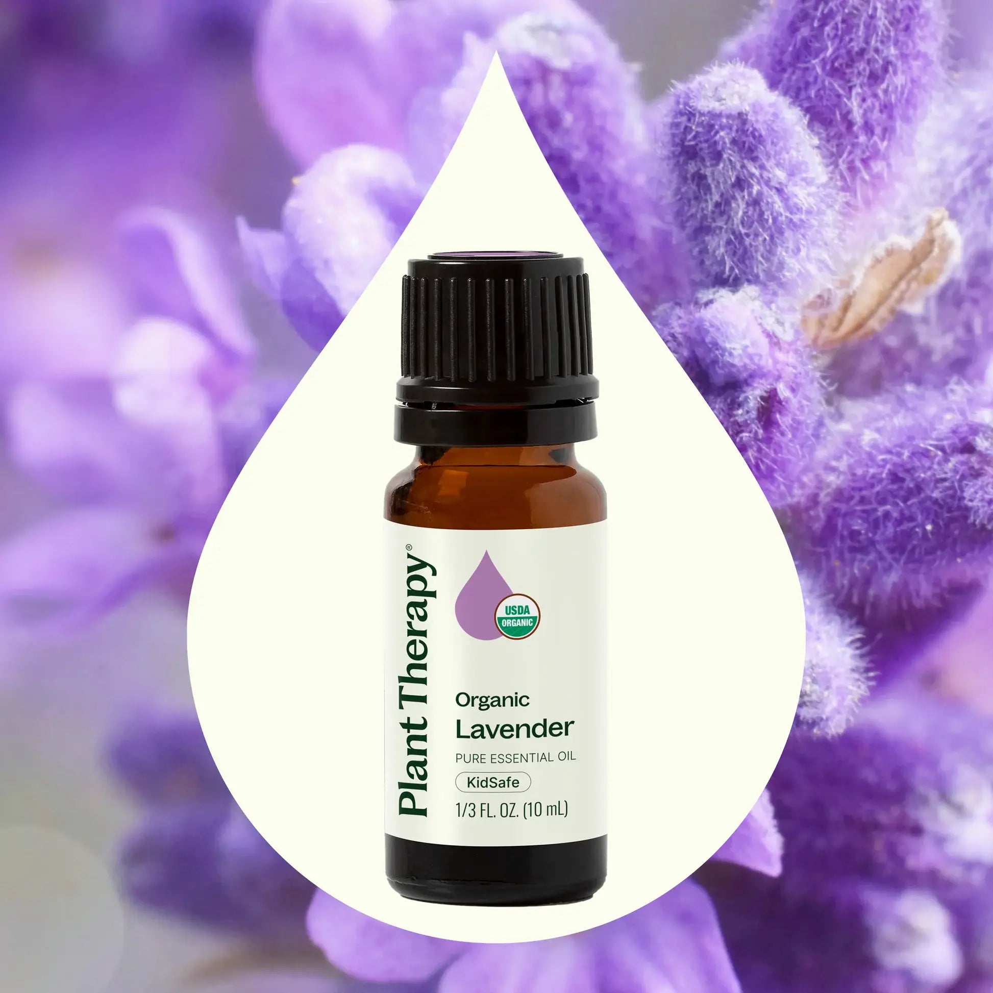 oil against background of lavender flowers