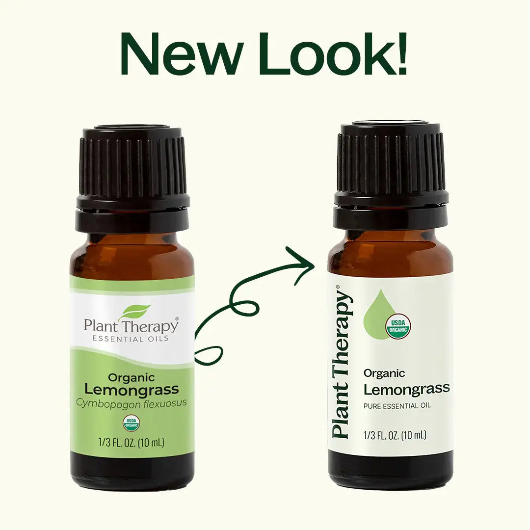 new bottle label for organic lemongrass oil