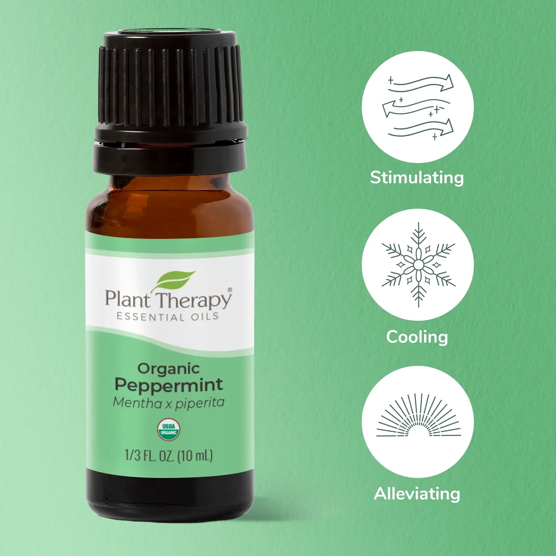 oil against green background with pictures showing benefits of oil