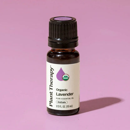 lavender oil against lavender background