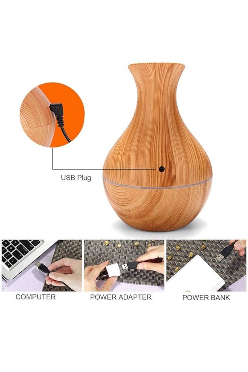 pictures showing can be plugged into computer, power adapter, or power bank
